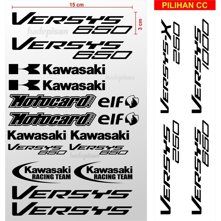 Cutting Sticker Skotlite Body Motor KAWASAKI VERSYS 250 X250 650 1000 - Versys 1000, Merah