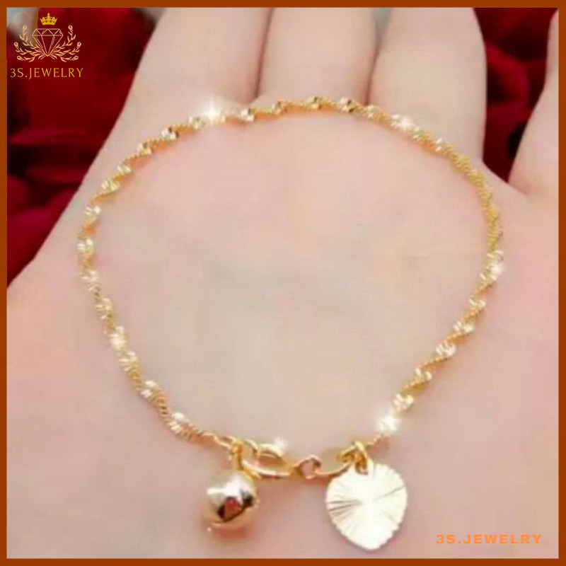 promo....gelang emas asli 24k kadar emas mudah 17,7 anti karat (ada surat dan dompet)