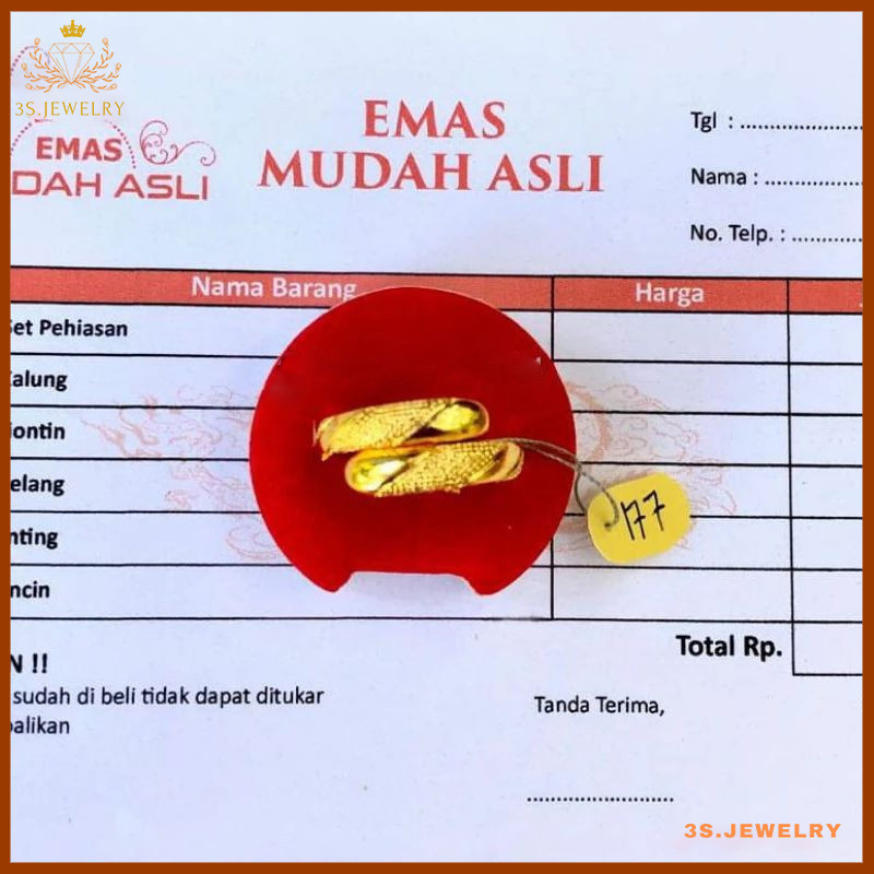 promo.....Cincin emas murni asli emas mudah free surat