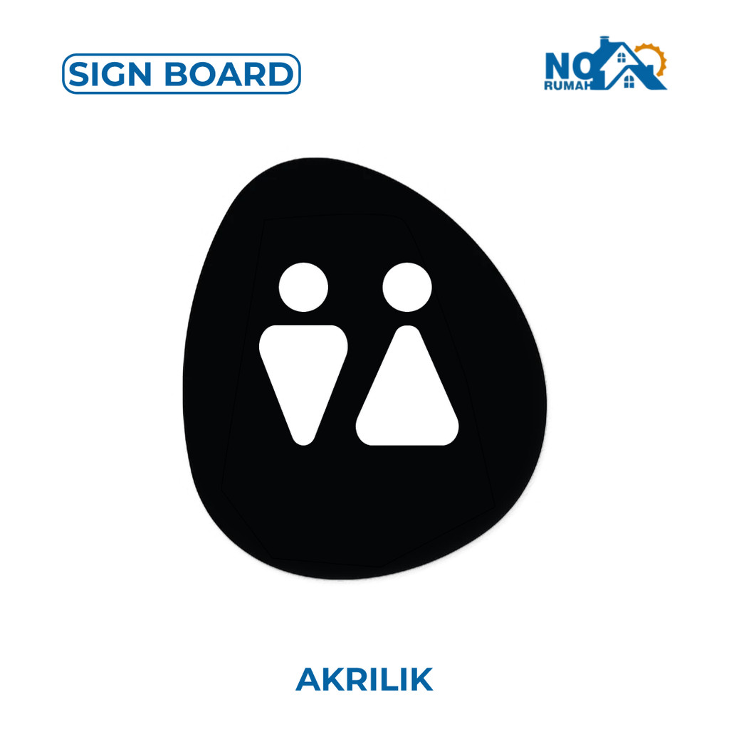 

Icon Toilet Sign Board Akrilik Tempel Signage Dinding Papan Label Acrylic Restoran Dinding Petunjuk Cafe