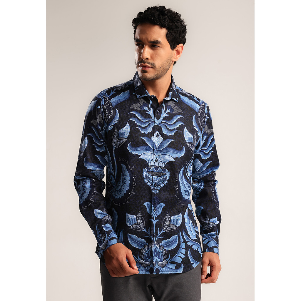 MOC - Kemeja Batik Pria Lengan Panjang Ardhani - Blue