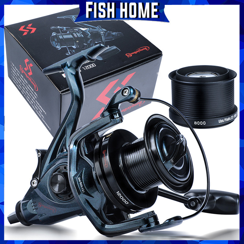 Sougayilang Spinning Fishing Reel Tubuh Logam Fishing Reel Putaran Pitch Panjang Model 9000/12000 Co