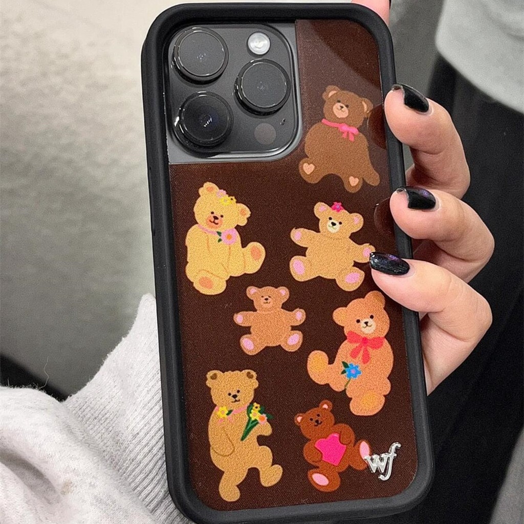 ▷ Wildflower WF BLACKPINK ROSE Bear-y Cute Soft Acrylic Case Cover iPhone 12 15 14 Plus 13 Pro 15Pro