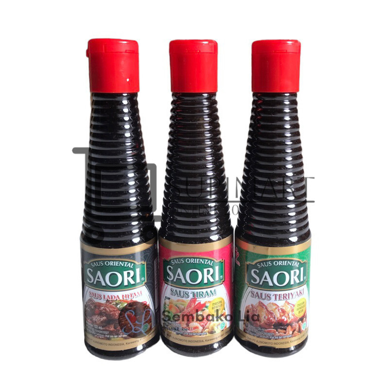 

Saori Saus Tiram Teriyaki Lada Hitam 133ml Botol / Saori Saus Tiram Botol 133ml