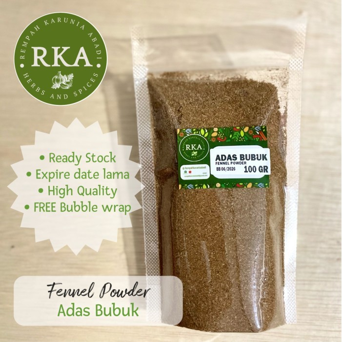 

Adas Bubuk 100 gr / Pure Fennel Powder 100 gr / Fennel Ground 100 gr