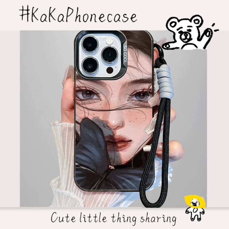 Case Gadis Aesthetic Unik Casing Black Hp OPPO A60 A15 A35 A16 A16K A17 A8 A31 A18 A38 A3S A5 A12E A