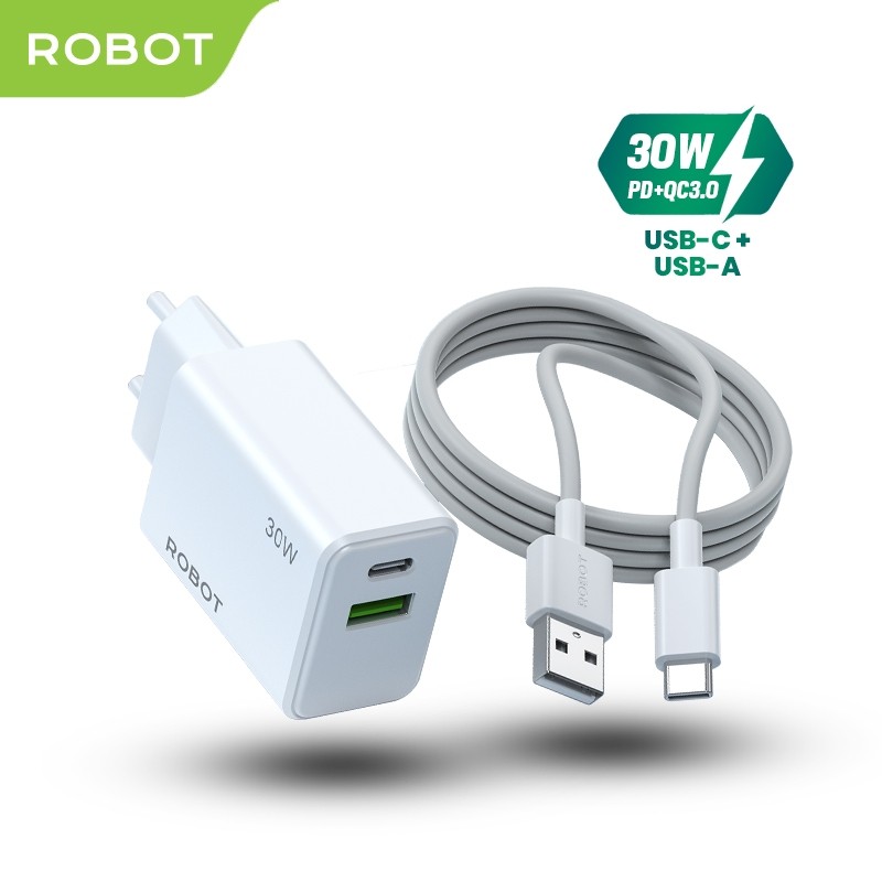 ROBOT Charger RT-P30 Dual Output Port 3A 30Watt Original - Garansi 1 Tahun