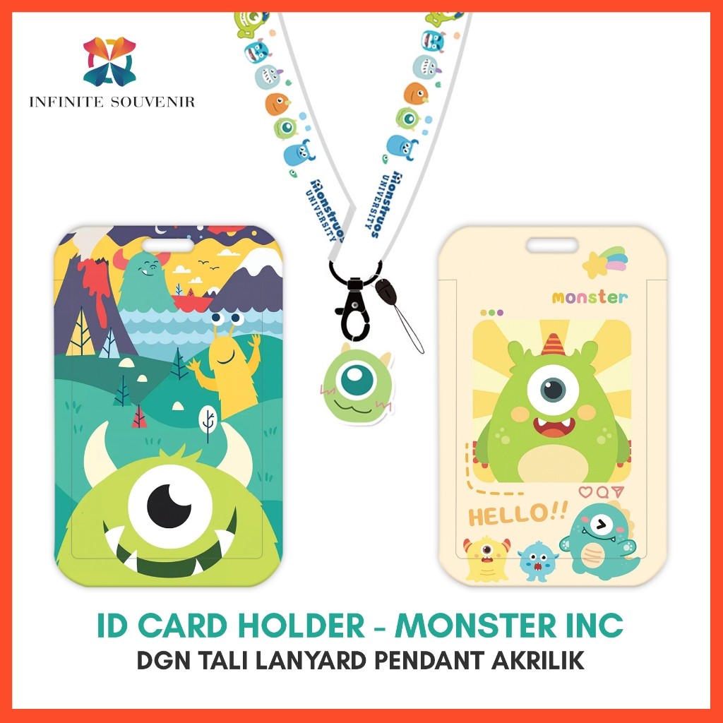 

[N003] MONSTER INC / Name Tag Card Holder Motif Karakter MONSTER INC / MIKE WAZOWSKI / JAMES SULLIVAN dengan Tali Lanyard Pendant Akrilik / ID Card Holder Tali Gantungan Acrylic Monster Lucu / Nametag / Tempat Kartu Flazz / Emoney