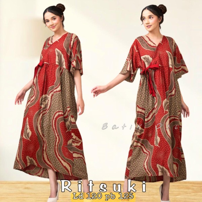 Pakaian Wanita Daster Batik Payung Kimono Tali Samping Bahan Rayon Super Premium