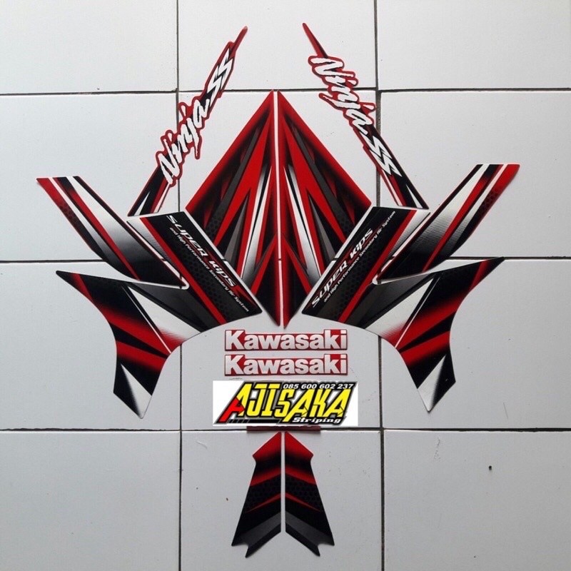 stiker ninja ss 2013 merah stripin ninja ss 2013 merah striping stiker lis les Kawasaki ninja ss 201