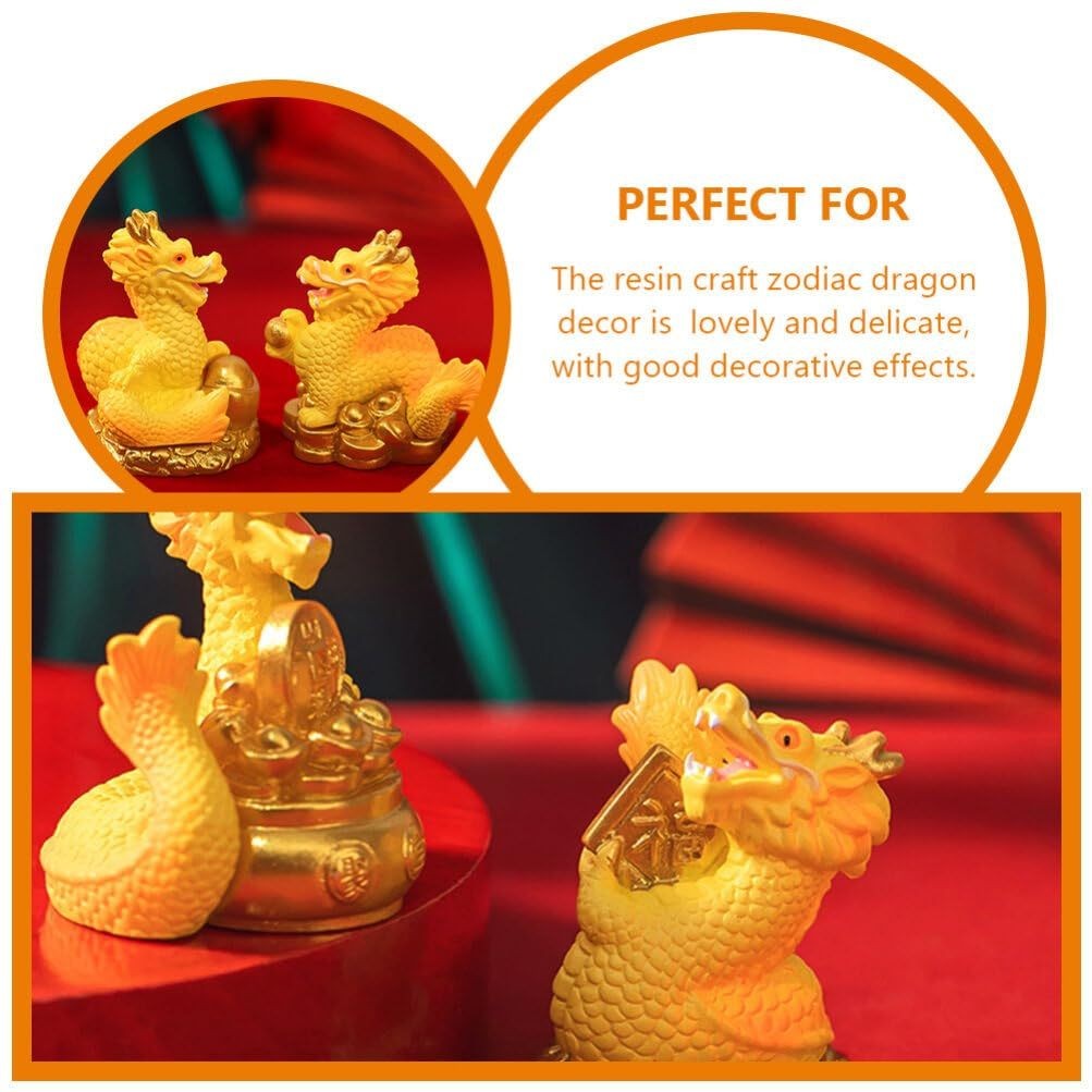 DIY Gold dragon XO 2024 Resin Crafts Dragon Year Miniature Miniatur naga emas