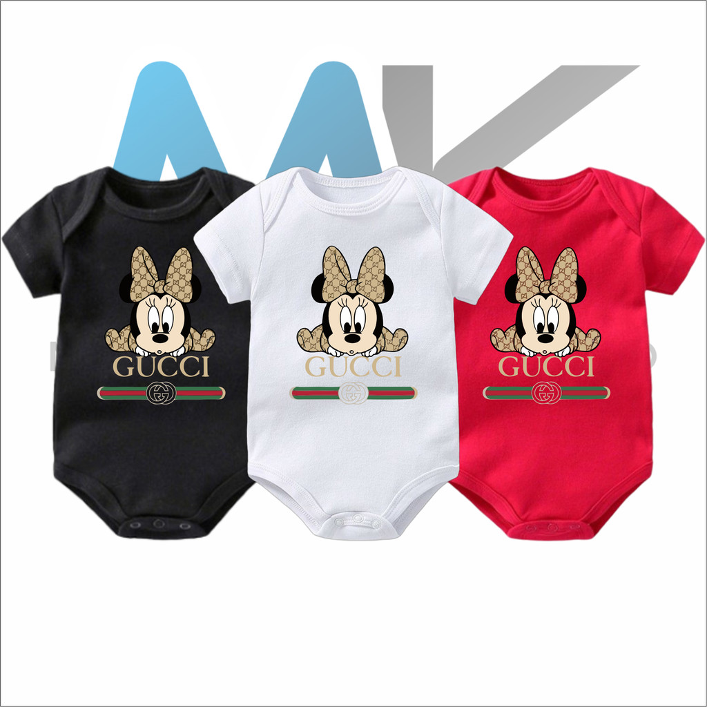 KAOS BAJU BAYI JUMPER BABY MICKEY MOUSE GUCCI DISNEY jumpsuit bodysuit baby kids lengan pendek laki-