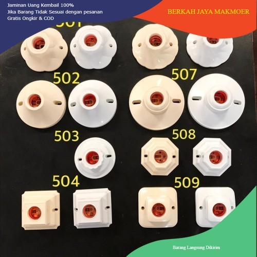 [PROMO] Fitting Bright-G / Fitting Plafon Bright-G / Rumah Lampu Bright-G Bulat Kerucut - 502