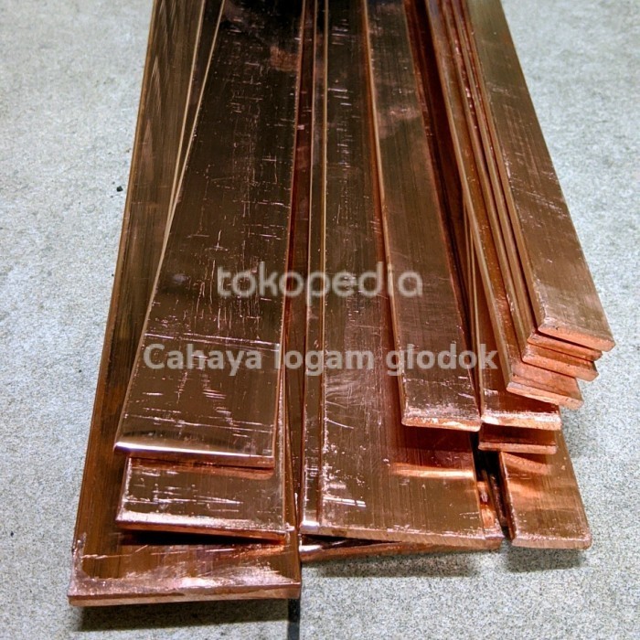 Rail Copper tembaga busbar 8mm x 40mm x 50cm- plat strip busbar 8mm