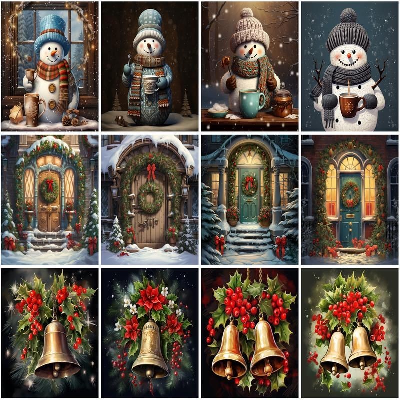 

Painting By Number Christmas Drawing On Canvas HandPainted Paint Art Gift DIY Pictures By Number Snowman Kits Home De
