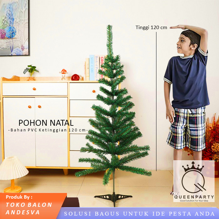 Pohon Natal PVC 120 cm / Pohon Natal Christmas Tree Tinggi 120 cm / Ornamen Hiasan Pohon Natal PVC T