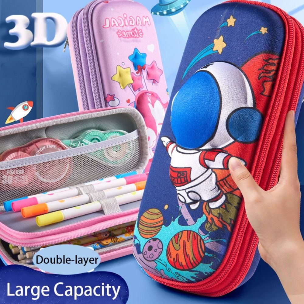 

3D Pencil Case High Quality EVA Large Capacity Pen Box Double-layer Waterproof Stationery Organizer School Office