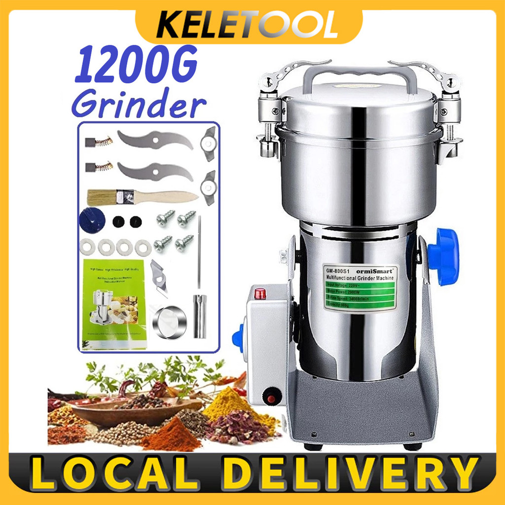 1200G Mesin bubuk tepung Penggiling Gerinda Herbal Biji Kacang Obat Mesin Giling Grinder Elektrik pe