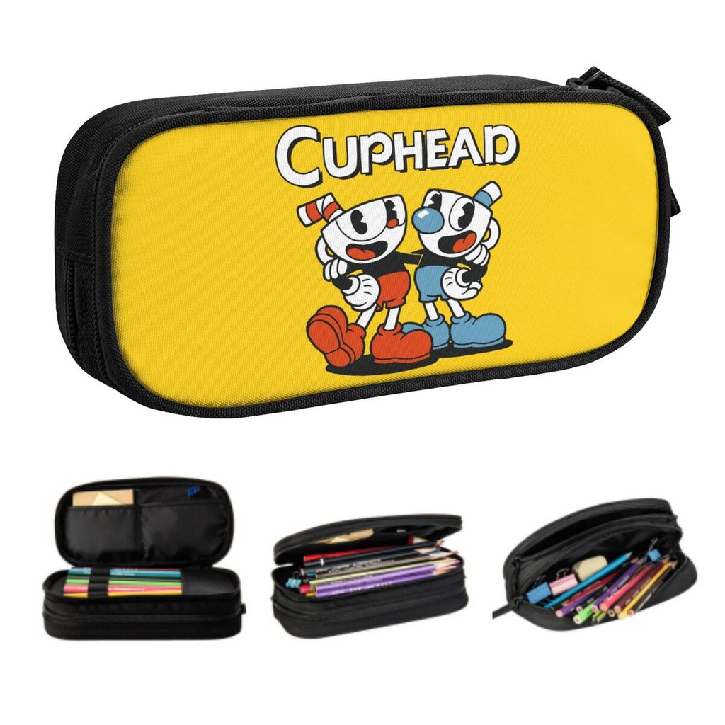 

Custom Cuphead Mugman Korean Pencil Case Boys Gilrs Large Capacity Cartoon Game Pencil Bag Pouch Students Stationery