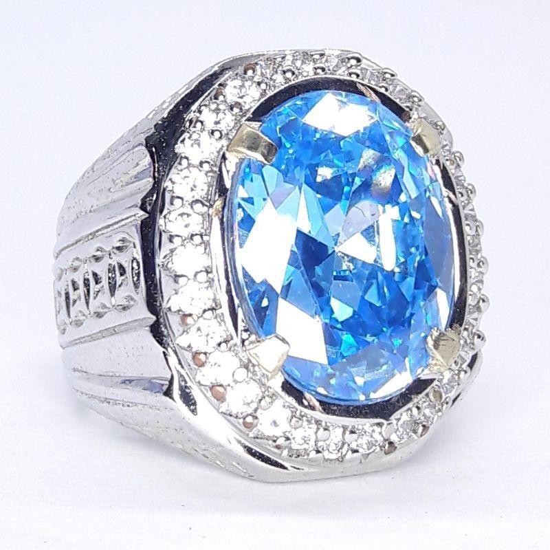 Cincin Pria Batu Blue Topaz