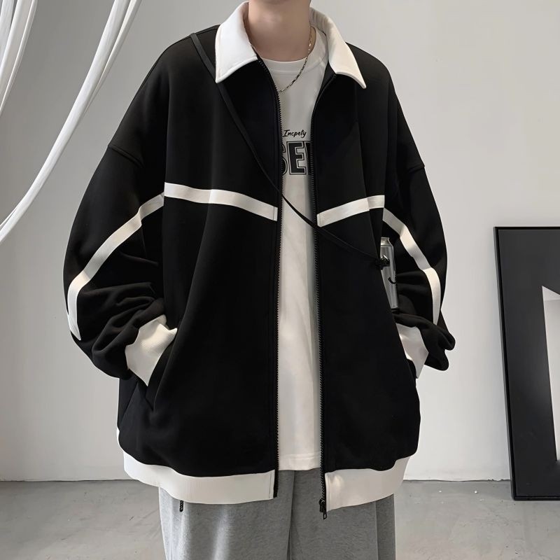 Klambi Bagus - Zip Varsity Polo Collar Jaket Berkerah Big Size ( S - 6XL ) Bomber POLOS BASIC SIMPLE