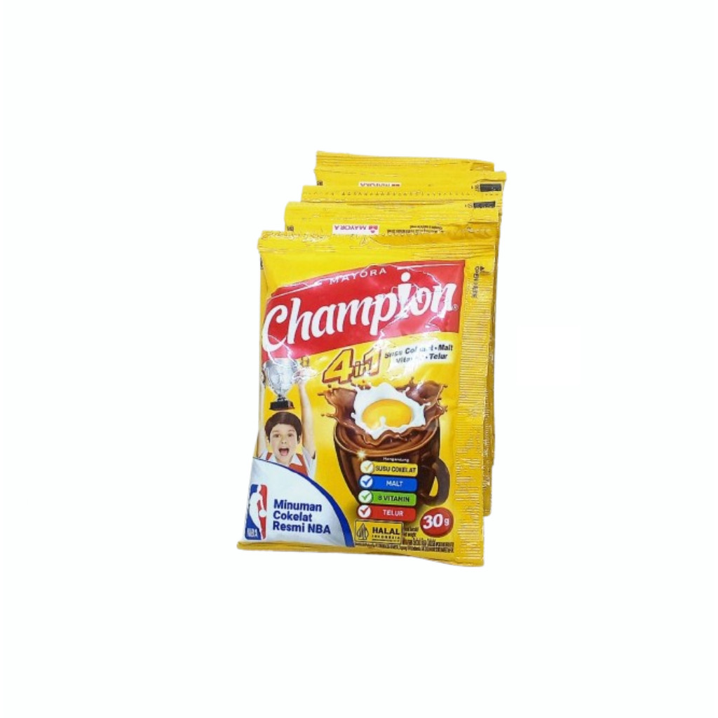 

(susu, malt, vitamin dan telur) Susu Champion 1 renceng isi 10 sachet