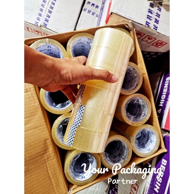 

pekanbaru / Lakban OPP Tape Bening / Coklat 45mm 90 Yard Ekonomis Murah / Isolasi Besar
