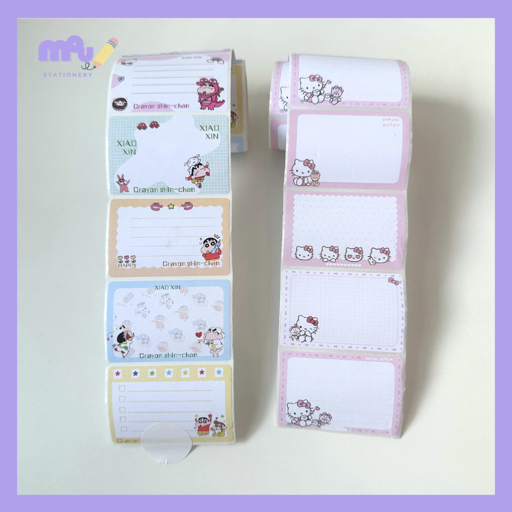 

[MOUMOU] 150pcs Label Roll Sinchan Kitty/ Stiker Label Lucu Aesthetic
