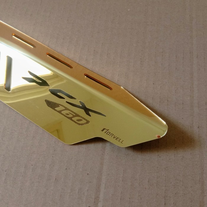 Aksesoris Garnish Tutup Knalpot New PCX 160 2021 2022 Muffler Cover - Gold