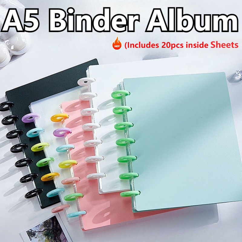 Album Binder A5 3 Inci/2R Empat Kotak 80 Kantong Buku Kartu Lubang Jamur Buku Koleksi Kartu Kpop Ido