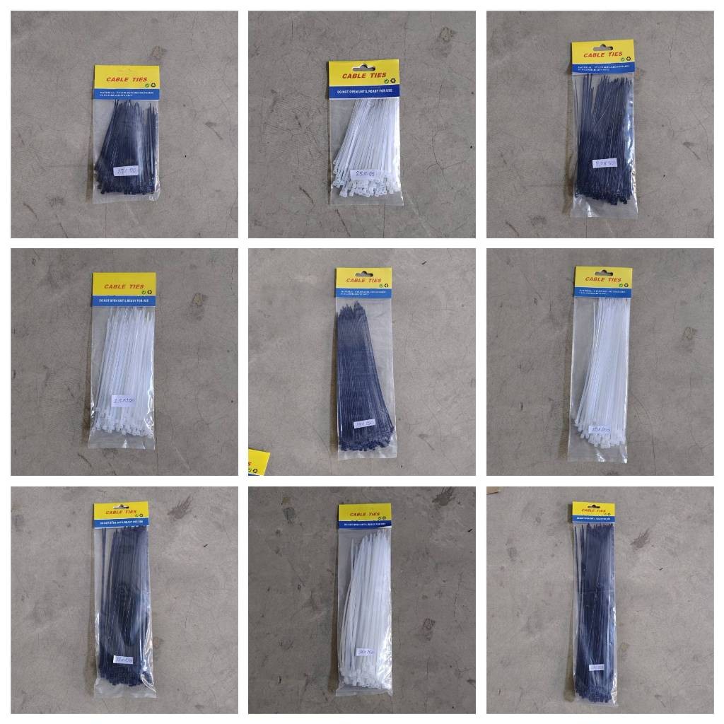 

Cable Ties / Tali Kabel / Ties Strap Plastik (isi 100 pcs) - Hitam & Putih