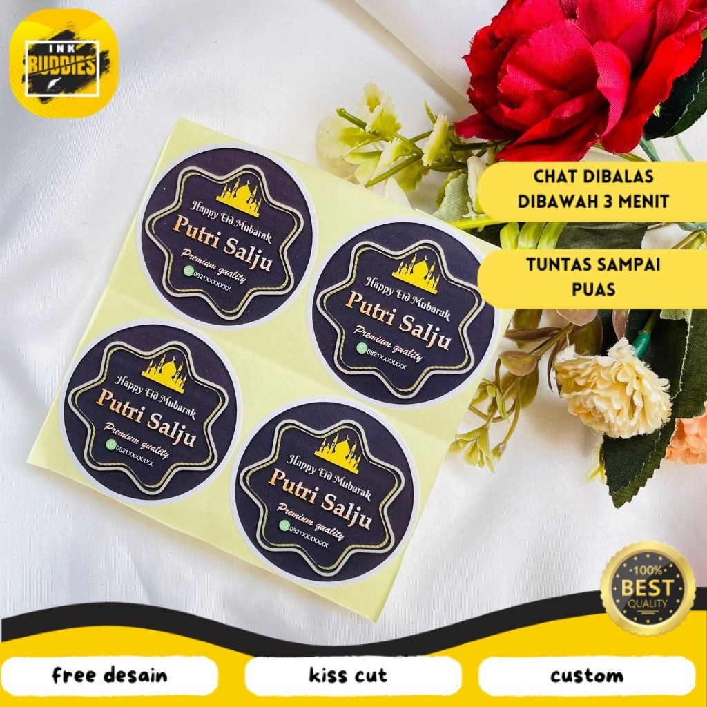 

INB Cetak Sticker Label Toples Kue Kering Lebaran Stiker Hampers Cookies Idul Fitri Bulat