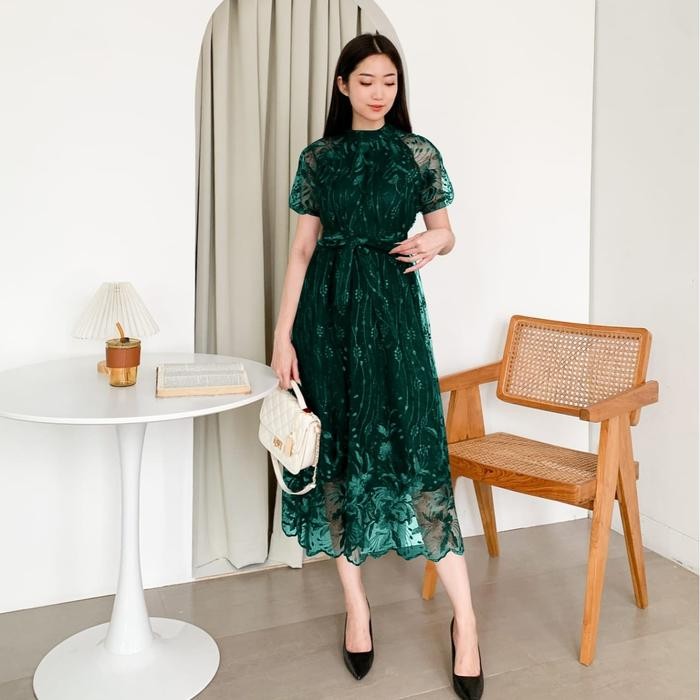 NEW -Dress Annabela ( Real Pict ) 4 Ukuran 13 Warna Outfit Pakaian Gaun Maxi Mewah Wanita Dewasa Fas