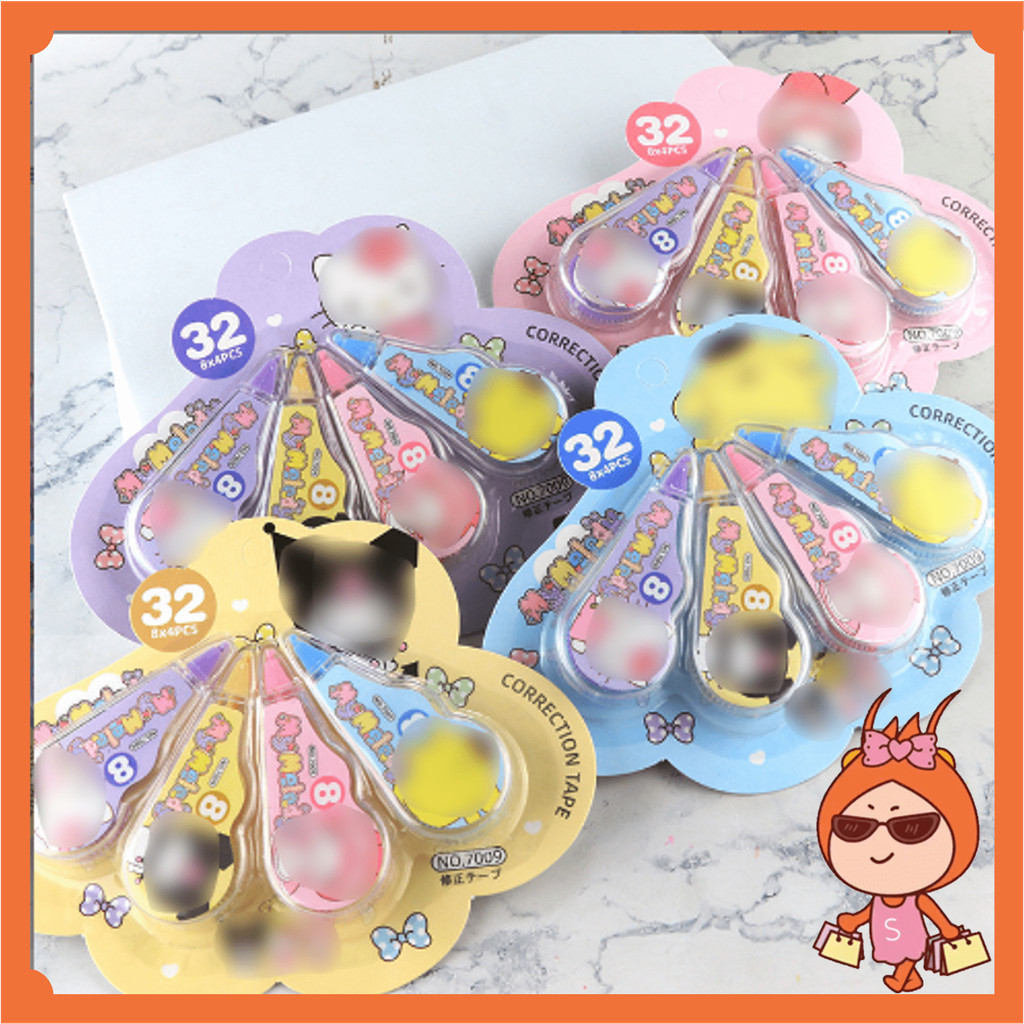 

Reseller Welcome - S5740 Penghapus Pulpen Roll Correction Tape / Set Correction Tape / Tipex Set 4pcs Lucu / Tipe X Pita