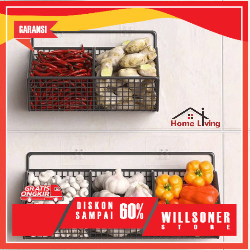 Rak Keranjang Jaring Tempat Bumbu Dapur Rak Bawang Dan Cabe