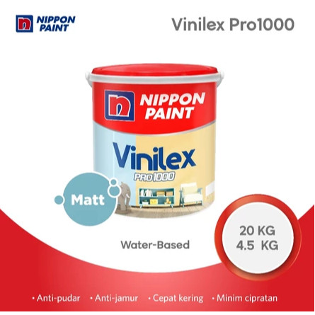 CAT TEMBOK NIPPON PAINT VINILEX PRO 4, 5KG NIPPON PAINT PLAFON ASBES DINDING BETON BATAKO GYPSUM ( P