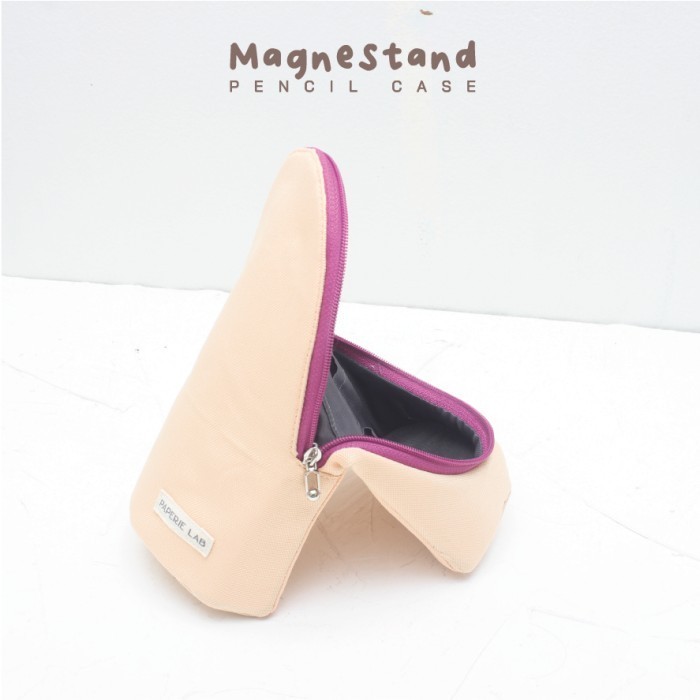 

Magnestand Pencil Case Tempat Pensil Standing Magnet Pouch Berdiri - peach