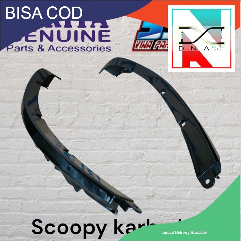 Lis Tameng Depan Scoopy Karbu Cover Lis Body Depan Scoopy Karbu Hitam Kilap