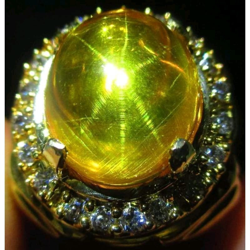 Batu permata yellow shafire star bangkol jumbo
