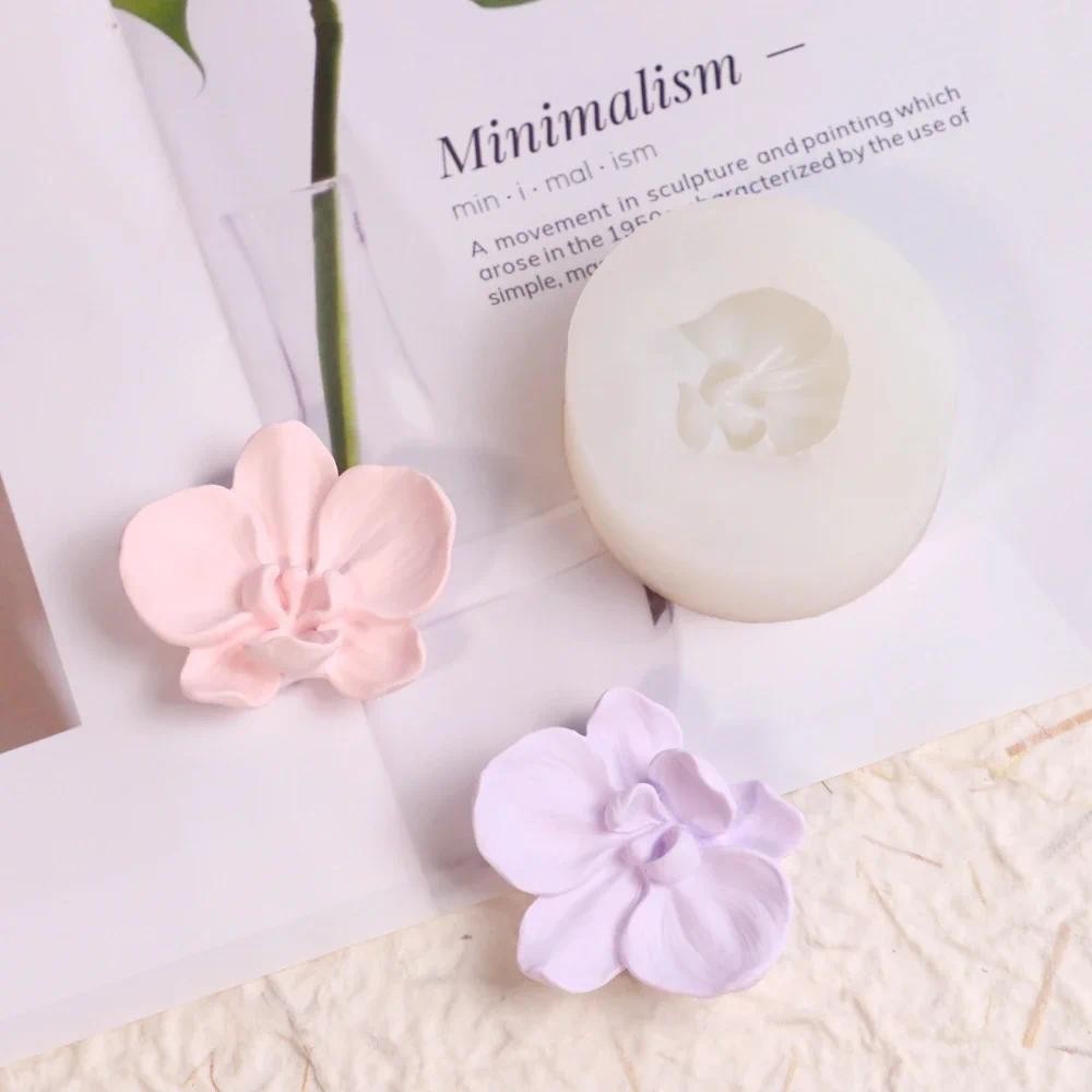 

Moth Orchid Scented Candle Silicone Molds Relief Flower Soap Plant Shape Gypsum Mould Home Artist Decor Mother’s Day Resin Gifts