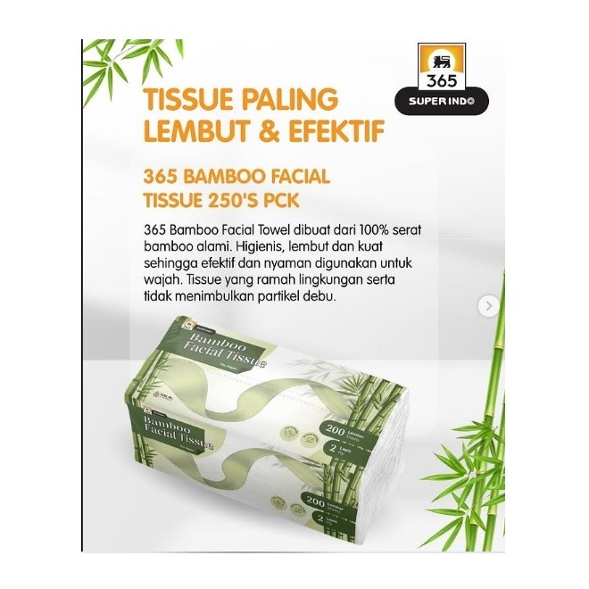 365 Superindo Bamboo Facial Tissue 250s