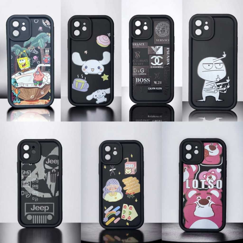[ IPHONE XR / 12 ] Case Silicone Soft Casing Karet Gemoy Spongebob & Lotso Silicone Hitam Lucu