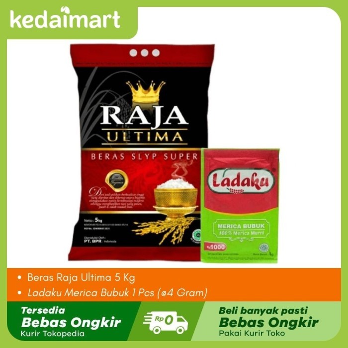 

KM Paket Beras Raja Ultima 5 Kg dan Ladaku Merica Bubuk Pcs