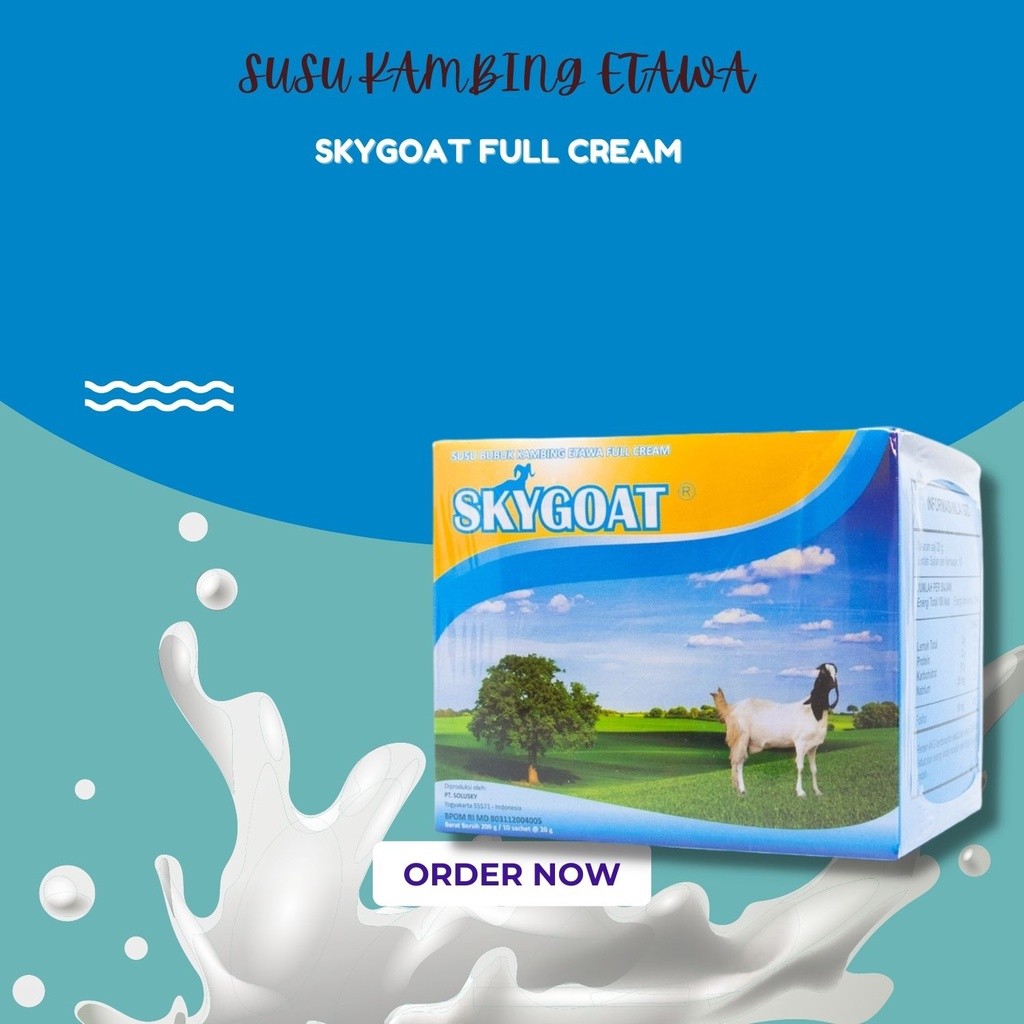 

SUSU KAMBING ETAWA BUBUK ORIGINAL PLUS PROPOLIS SKYGOAT 1 BOX ISI 10 SACHET