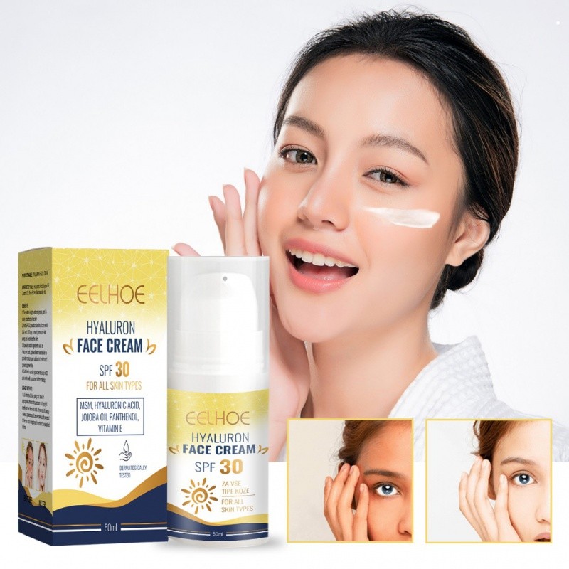 EELHOE Tabir Surya Krim 50ml Wajah Tabir Surya Pencegahan Uv Anti-Aging Hidrat Menerangi Wajah Pedul
