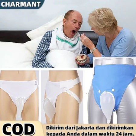 CHARMANTAlat Bantu Kencing Dengan Urinal Bag Kantong Pipis Silikon Eksternal Kateter Kantong Urin