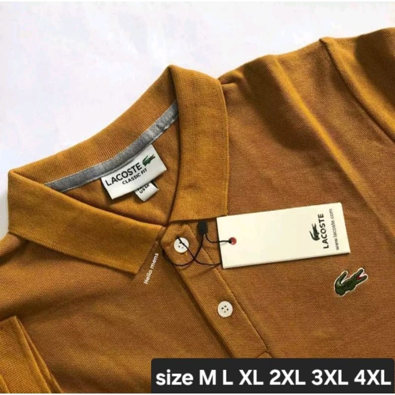 Kaos Kerah Polo Shirt MUSTARD Ukuran M L XL 2XL 3XL 4XL/Kaos Kerah Polo/Kaos Polo Pria
