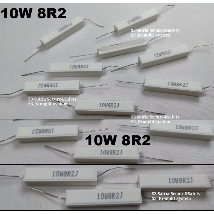 Kapur Resistor 10Watt 10W 8R2 10W8R2J 8R2ohm 8,2 8.2 8,2ohm 8.2ohm ohm