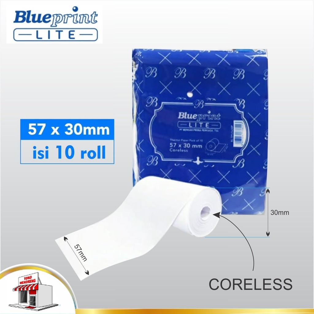 

Blueprint Lite Paper Thermal EDC 57 × 30 mm Kertas Thermal Struk Nota Karcis 57x30