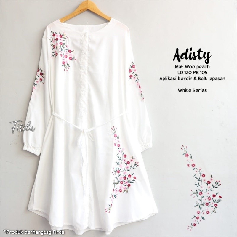 Tunik bordir jumbo mewah wanita cantik kekinian terbaru putih. Tunic casual premium Atasan Over size